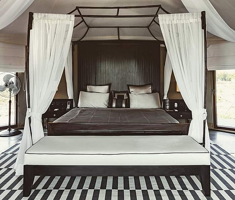 Inside the tent
