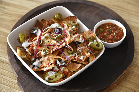 Nachos with Salsa and Cheese