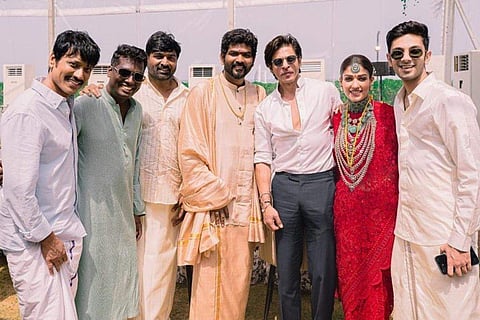Nayanthara and Vignesh with guests at their wedding