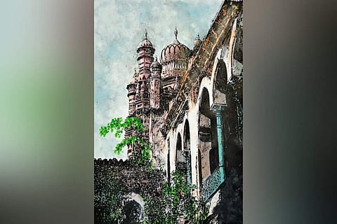 Artists Yusuf Madhiya, Balachander M's paintings