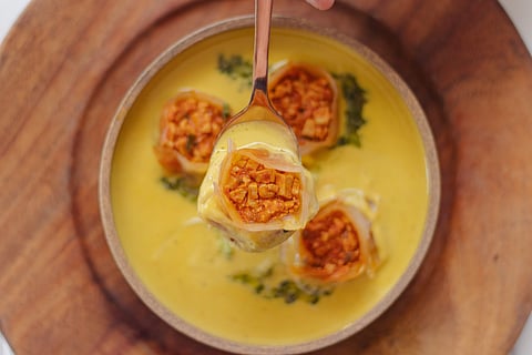 Tofu Sui Mui in Tom Kha