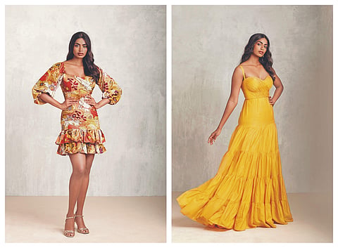 Ensembles in khadi silk by Chaitanya Rao