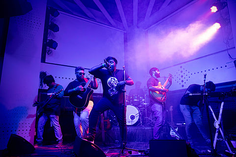 Sick Society performs at an event