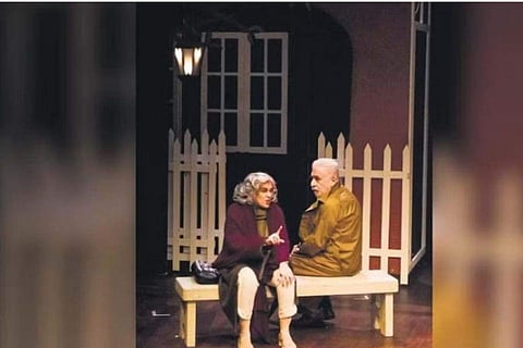Naseeruddin Shah and Ratna Pathak Shah in a scene from the Old World |  Urmimala Bandyopadhyay.
