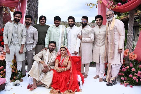 In frame: Varun Tej and  Lavanya Tripathi with relatives