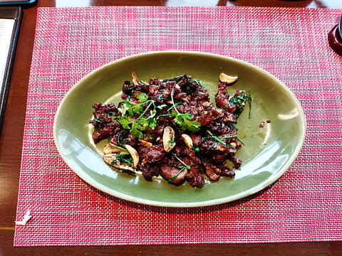 The Xinjiang spice tossed mutton served at the festival was exquisite