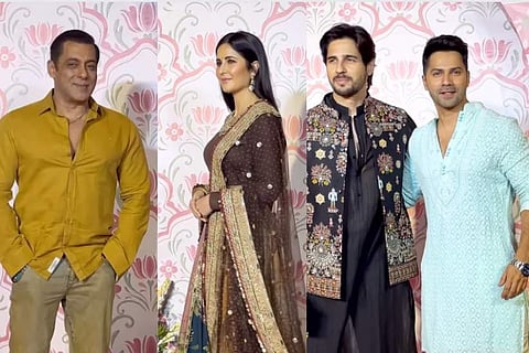 In frame: Salman Khan, Katrina Kaif and  Sidharth Malhotra with Varun Dhawan