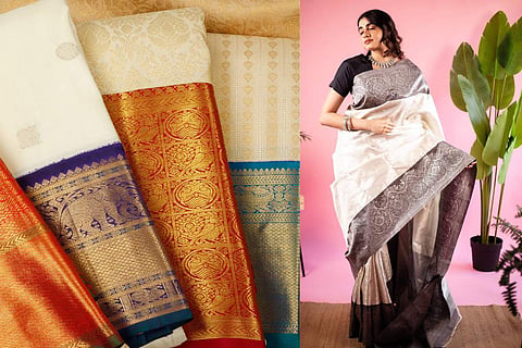 Avishya White Kanjivaram Silks