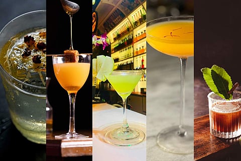 (L-R) Shadow of Manhattan, Santa’s plumrise,Caribbean Bikini,  First, Fandango and Barrackpore Old Fashioned