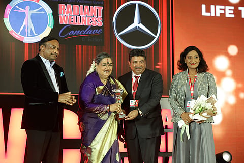 From L: Col. David, Usha, IT Minister Palanivel Thiaga Rajan & Renuka at the Radiant Wellness Conclave