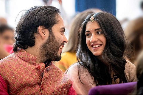 Anant Ambani with wife-to-be Radhika Merchant