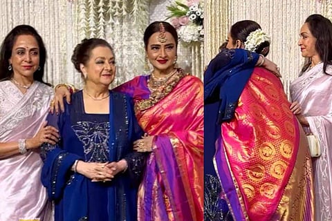 In frame:  Saira Banu, Rekha and Hema Malini