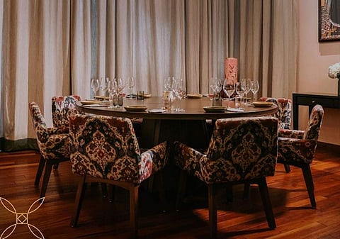 Chic interiors of the restaurant