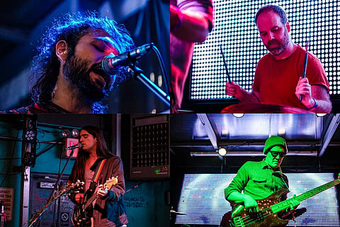 Band members of Minaxi- Shrenik, Steve, Thomas, Liam (clockwise)