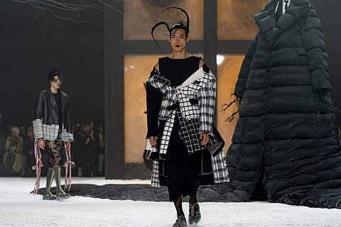 In frame: ​A model walks the runway during the Thom Browne fall/winter 2024 fashion show
