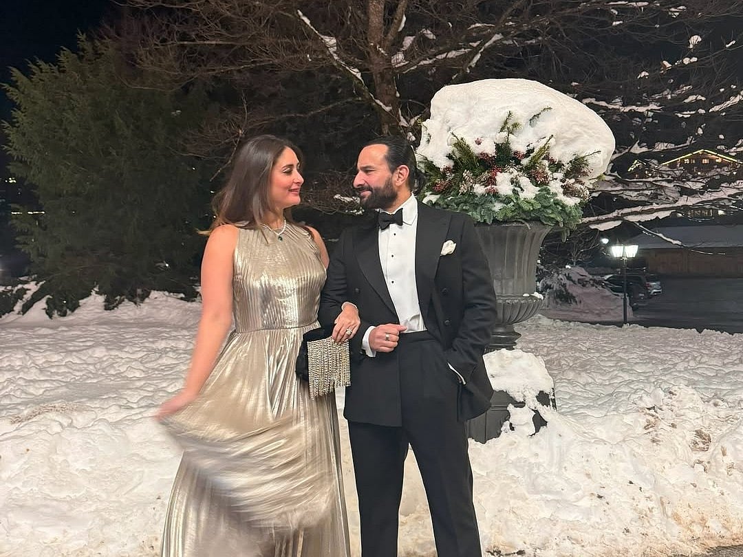 kareena kapoor metallic dress Kareena Kapoor Glistens Like Literal Gold In A Glimmering Golden Gown