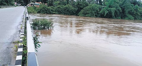 River Cauvery at Bethri, near Murnad has risen after the rain on Thursday.