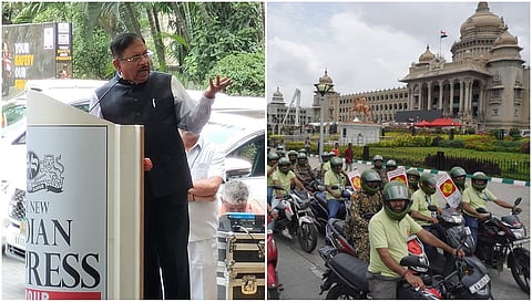 ಬೆಂಗಳೂರಿನ ನ್ಯೂ ಇಂಡಿಯನ್ ಎಕ್ಸ್ ಪ್ರೆಸ್ ಕಚೇರಿಯಲ್ಲಿ ರಸ್ತೆ ಸುರಕ್ಷತಾ ರ್ಯಾಲಿಗೆ ಚಾಲನೆ ನೀಡಿದ ಸಂದರ್ಭದಲ್ಲಿ ಮಾತನಾಡಿದ ಗೃಹ ಸಚಿವ ಡಾ ಜಿ ಪರಮೇಶ್ವರ್ 