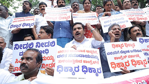 BJP stages demo against Congress govt