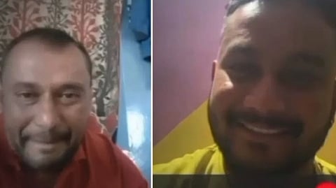 ವಿಡಿಯೊ ಕಾಲ್ ನಲ್ಲಿ ಮಾತನಾಡುತ್ತಿರುವ ನಟ ದರ್ಶನ್ ಮತ್ತು ರೌಡಿಶೀಟರ್ ಸತ್ಯ 