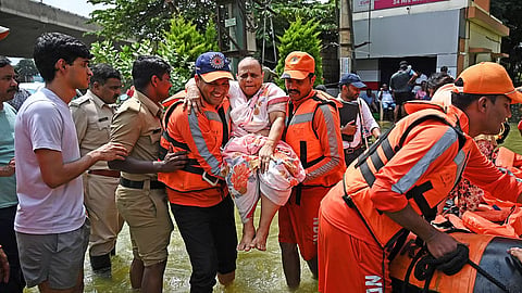 NDRF team in rescue operation 

