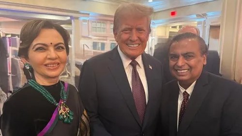 Mukesh, Nita meet Trump 