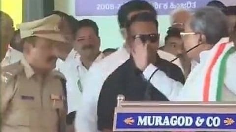 CM Siddaramaiah slap-like gesture during Congress rally in Belagavi 