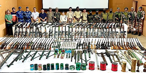 The weapons allegedly recovered