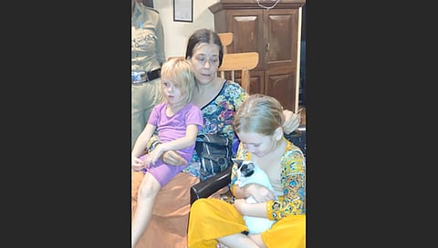 Russian woman and children rescue in a cave