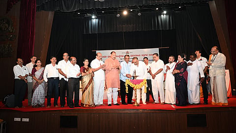 DK district in-charge minister Dinesh Gundu Rao inaugurates the meeting of muzrai temple committee members in Mangaluru on Friday
