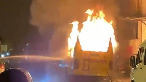 Charred body found inside van 