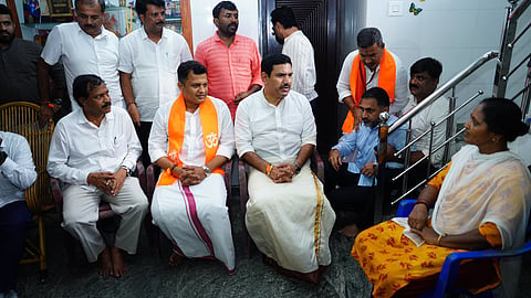 BY Vijayendra visits Sowjanya's house