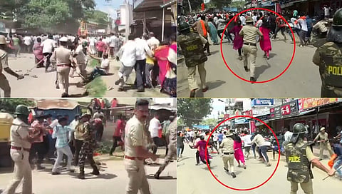 Police resorted to mild lathi charge