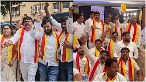 Pro kannada group activists protest 