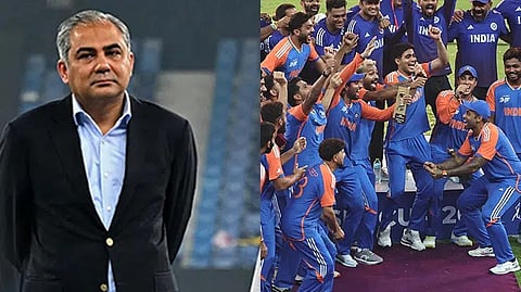 Mohsin Naqvi  and team India casual Images