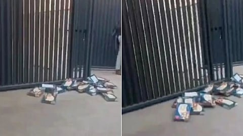 employees threw the Soan Papdi boxes at the gate of  the company