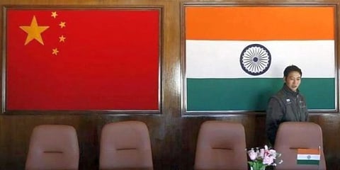 India-China flag 