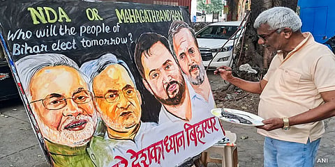 An artist imagination of Bihar election 