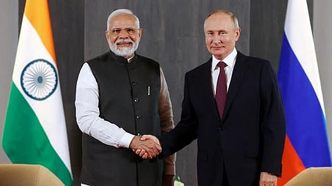 PM Narendra Modi and VladimirPutin 