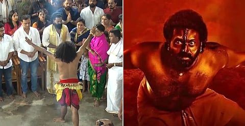 Daiva aaradhana time in Mangaluru by Rishab Shetty and Kantara team 