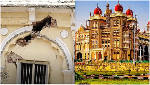 Mysuru Palace Main Gate Roof Collapsed
