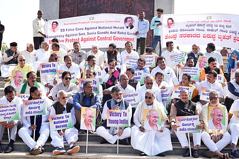 Protest by Congress at Belagavi 