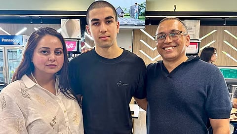 Aditya with parents