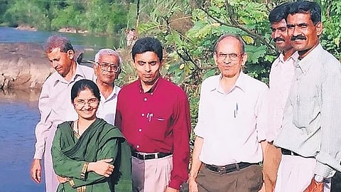 Prof Madhav Gadgil during his visit to Tumakuru