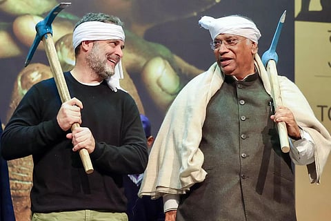 Rahul Gandhi and Mallikarjuna Kharge 