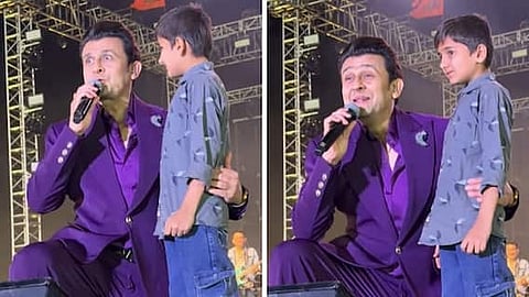 Sonu Nigam with child 