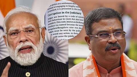 PM Narendra Modi and Union Education minister Dharmendra POradhan 