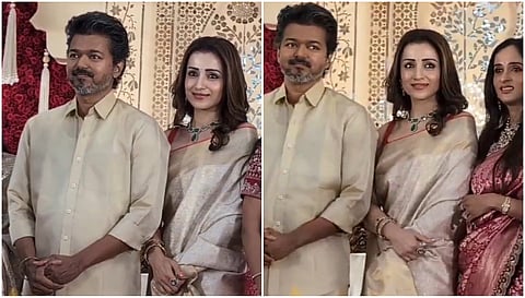 Thalapathi Vijay with actress Trisha Krishnan 