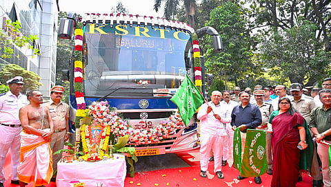  Min Ramalinga flags off 45 new Sarige, 70 Pallakki buses