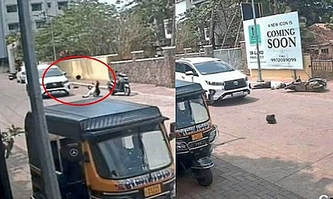 Car rammed into man 